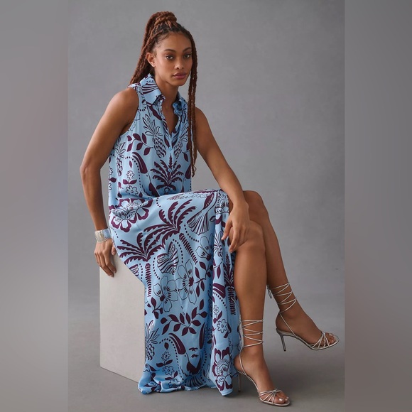 Anthropologie Corey Lynn Calter Sleeveless Shirt Dress Size Large - Picture 5 of 14